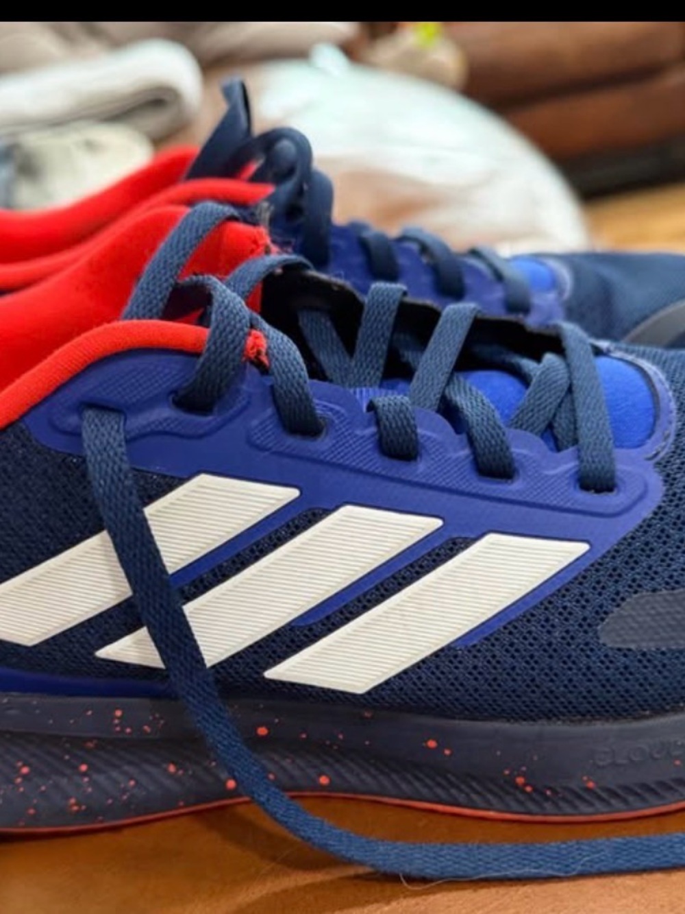 adidas Men's Navy & Red Athletic Running Shoes with White Stripes